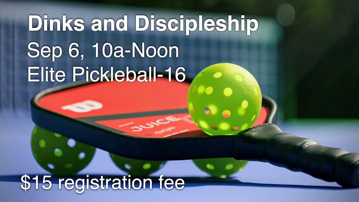 HFBC Event Artwork: Dinks and Discipleship - A Pickleball Event for Men