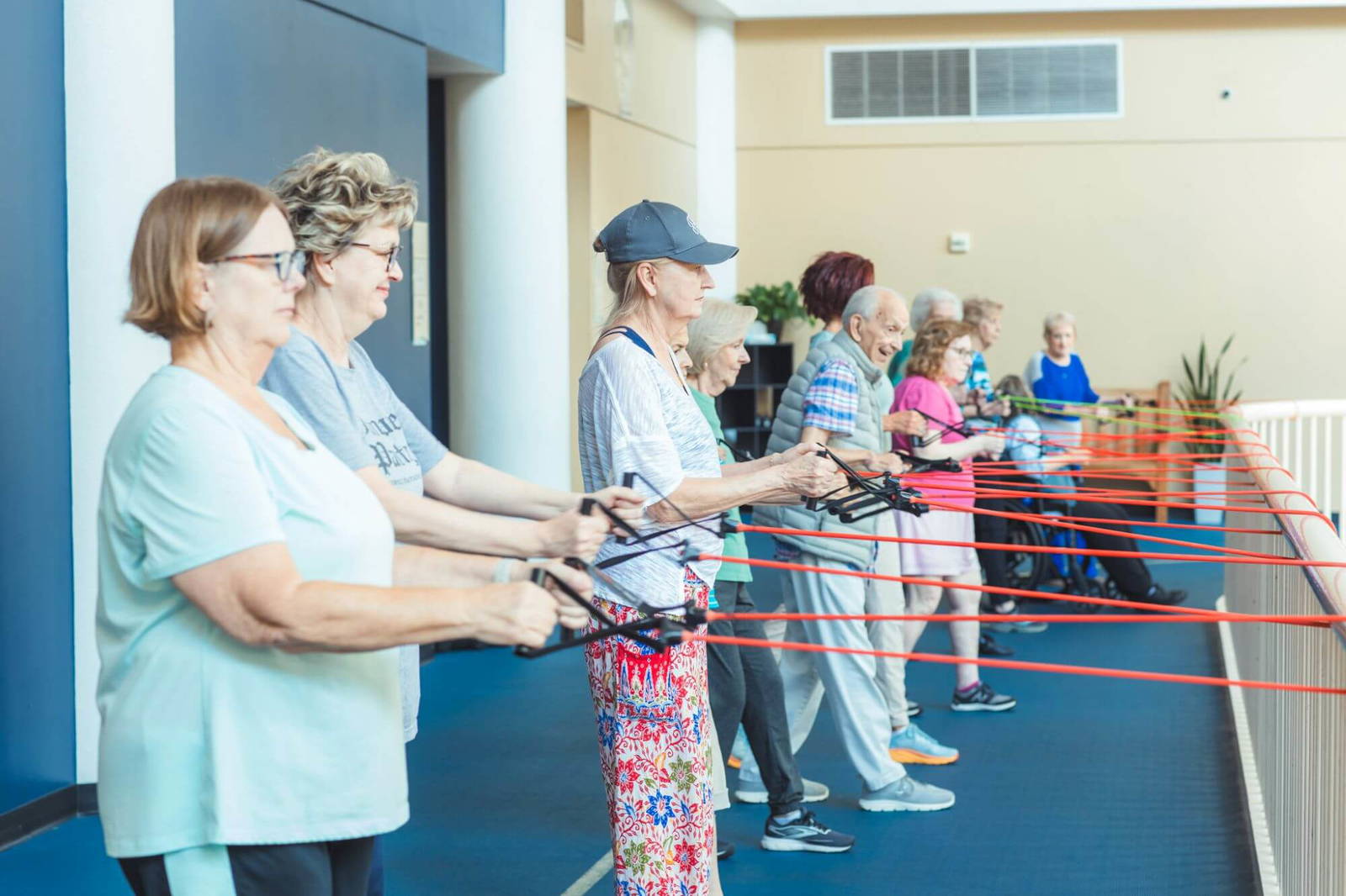 Women resistance training together