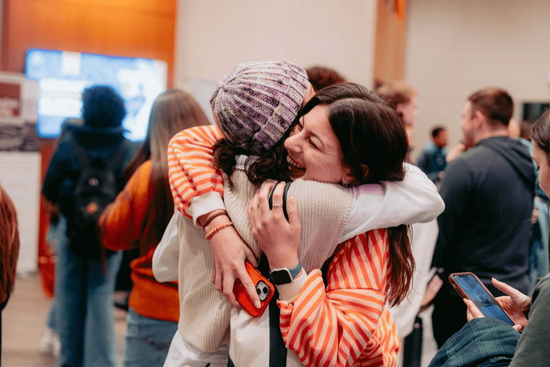 Woman hugging